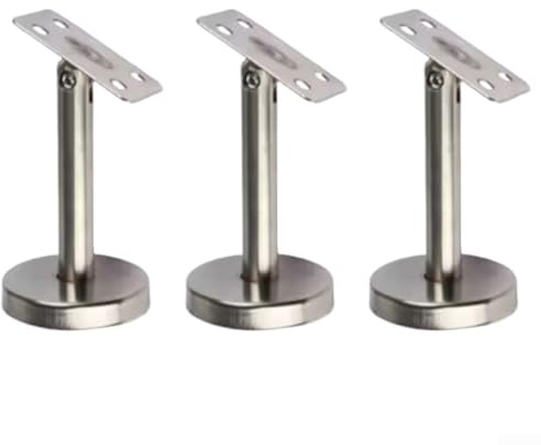 Niceminiwall 3Pack Stainless Steel Handrail Brackets, Adjustable Wall Mounted Stair Railing Support, Column Brackets for Home Commercial Use, Easy Install (80mm-B)