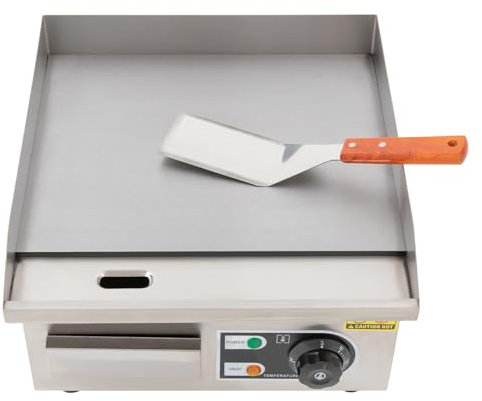 Gril de table électrique 2000 W, plaque de cuisson professionnelle avec réservoir d'huile caché, barbecue commercial à 2 pales, 50-300℃