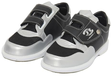 VEACAM Hommes Femmes Intérieur Bowling Baskets Respirant Semelles Coulissantes Chaussures De Bol Droitiers Ou Gauchers Bowlers,Noir,45 EU