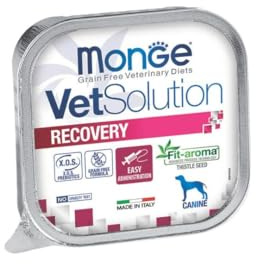 Monge Vetsolution Recovery Umido Cane All Breeds,alimento completo per cani di tutte le taglie per il supporto nutrizionale | 6 scatolette da 150 grammi l’una.
