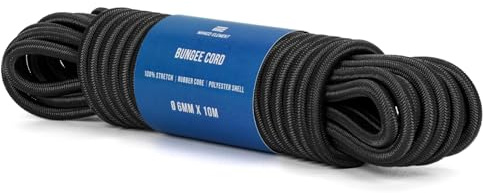 Manco Element Gummirep 6mm x 10m Expanderrep Elastisk Sladd Gummisnöre - Svart