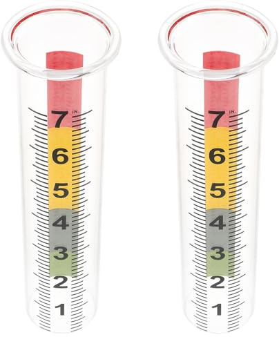 NULYLU 2 Stück Frostsicherer Regenmesser aus Glas mit Großer Skala Präzises Regenmessrohr für Garten Terrasse und Außenbereich