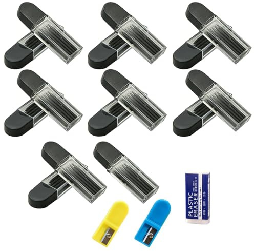 Zirkelminen Set 15 Stück 2mm Zirkel Ersatzminen mit 2 Zirkelspitzer und Radiergummi, Universal Zirkel Mine für Schule Mathe Geometrie, Zubehör für Technisches Zeichnen und Skizzen in Transparenter Box
