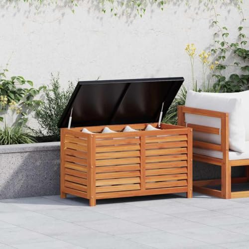 KKHOMEI Gartenbox aus Holz Garten Auflagenbox Gartenbox Kissenbox Gerätebox Gartentruhe 90 x 48 x 55 cm für Gartengeräten Poolzubehör Spielzeug