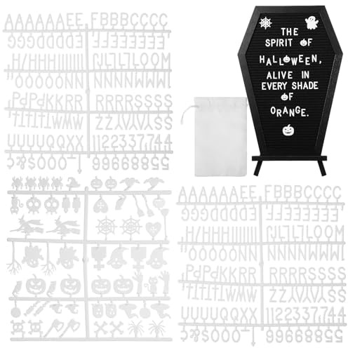 UKCOCO Tableau Mémo de Cercueil en Feutre et Cadre Noir pour Halloween, Tableau à Lettres DIY Polyvalent pour Décorations Saisonnières et Fêtes