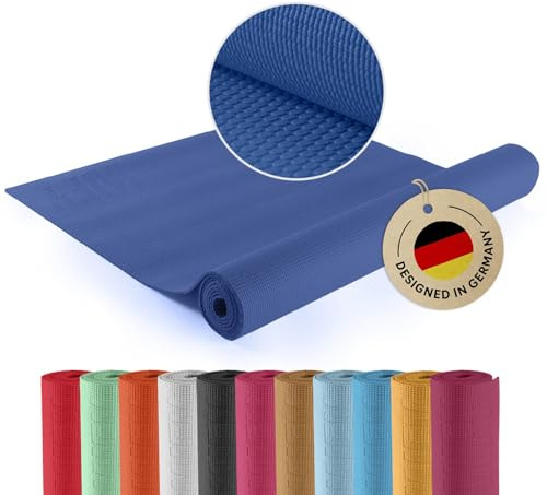 #DoYourYoga Fitnessmatte Yogamatte »Kirana« aus ECO-PVC - 183 x 61 x 0,4 cm - rutschfest & robust - Gymnastikmatte Yoga Matte Trainingsmatte Pilates Workout - Navyblau