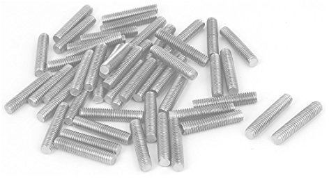 sourcing map 50 Stück Gewindestangen M6x30mm Edelstahl 304 Gewindestift | Metrischem Vollgewinde Bar Gewindestäbe, für Befestigung CNC-Werkzeugmaschinen 3D-Drucker Industrie Geräte, M6x30mm
