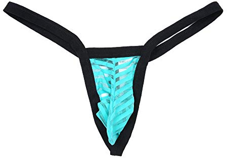 MuscleMate UltraHot Men's See-Through Thong G-String Underwear, Men's Hot T-Back Thong G-String Undie, No Visible Lines. (M, Green)