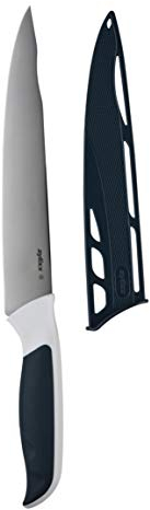 zyliss E920209 Comfort Coltello Trinciante, 18,5cm, Acciaio Inossidabile Giapponese, Manico Grigio, Bianco, Coltello da Carne Cucina, Lavabili in Lavastoviglie