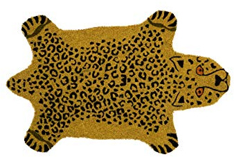 Fisura – Felpudo Exterior “Guepardo” de Coco con Base Antideslizante de PVC.Felpudo Formas para Entrada de casa. Medidas: 70 cm x 40 cm x 1,5 Amarillo