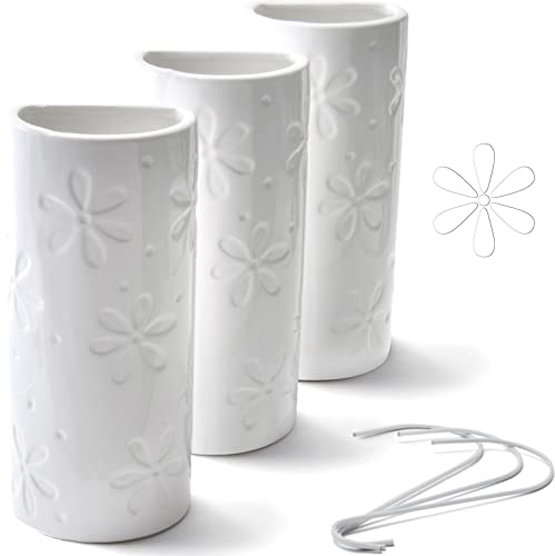 Ligano - Lot de 3 humidificateurs d’air pour le radiateur - En céramique - Motif floral