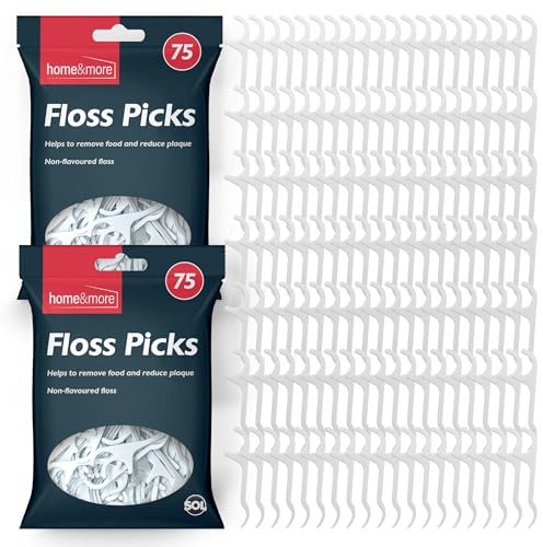 SOL 150pk Floss Picks, Non-Flavoured Human Dental Flossers Stick, Plastic Harps Toothpick for Fast Cleaning, Remove Food, Reduce Plaque with Smooth Glide, Fine Tooth Flossing for Sensitive Gums