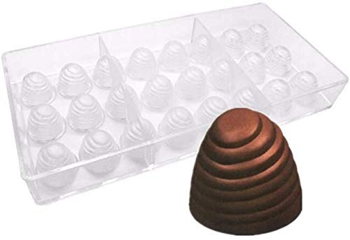 Venus valink Schokoladenform mit 24 Löchern, 3D-Spiralform, Polycarbonat, transparent, für Schokolade, Backen, Backen etc, rechteckig, für Süßwaren