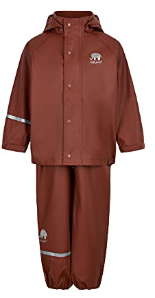 Celavi Unisex barn basic rainwear set -Solid Pu-regnjacka, sköldpadda skal, 80 cm