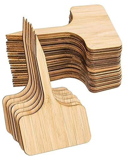 Z-LIANG 50Pcs T-Typ Bambuspflanze Etiketten Umweltfreundliche Holzpflanzenschild Schlagwörter Garten Marker for Seed Topf Kräuter Blumen Werkzeuge 10cmx6cm
