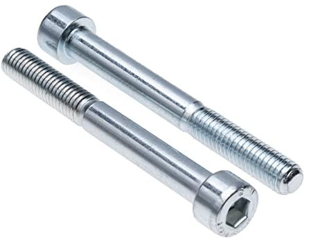 Viti a Testa Cilindrica M8 Classe Strenght Sleel 8.8 (Quantità da 5) Zincato Esagonale Brugola Filettati Fasteners Cilindrico Heavy Duty Certificato Standard DIN912 (8mm x 80mm)