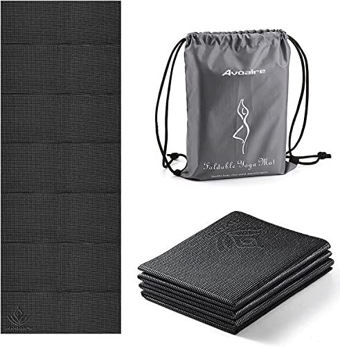 Avoalre Yogamatte rutschfest,173 X 61CM Tragbare Trainingsmatte 5MM,reise Yogamatte faltbar Gymnastikmatte, ideale für Reise,Yoga, Pilates & Workout