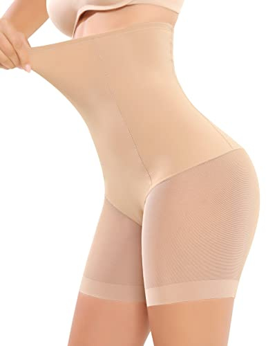Xnova Mujer Braguitas Moldeadoras Cintura Alta Control de Barriga Fajas Reductoras Shapewear Seda de Hielo y Malla Braga Reductora Sin Costuras Faja Pantalón