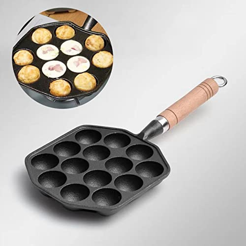 Takoyaki Grill Pan, Poulpe Viande Boule Moule Maker Antiadhésif Anti Brûlure Fonte 14 Trous pour La Maison