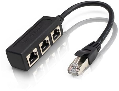 Xingdianfu Red Divisor, RJ45 ethernet 1 Macho a 3 Hembra, Separador Red Ethernet 1 To 3 Adaptador de Puerto LAN Conector 1 a 3 para Cat 6/5e/5 - Amplíe su Conexión