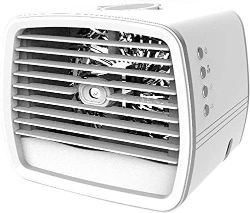 Mini ventilateur Mini refroidisseur aérien climatiseur portable climatiseur portable Mini climatisation avec poignée, lumière de nuit LED, for camping de voyage Chambre de bureau à domicile extérieure