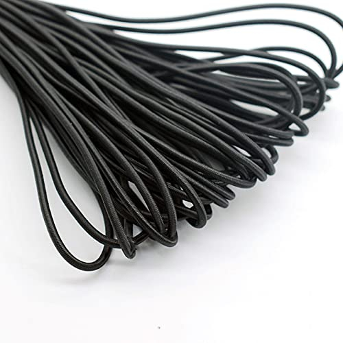 Cuerda elástica fuerte de 1/2/3/4/5MM, banda de goma blanca/negra, banda elástica redonda, cordón para costura artesanal, accesorios de bricolaje-negro, diámetro 5mm, 10 metros