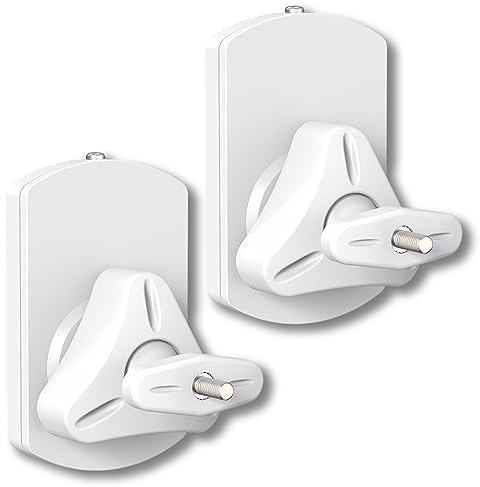 RICOO 2 x Lautsprecher Wandhalterung LH038-W Lautsprecherwandhalterungen Boxenhalterung Wand Lautsprecherhalterung schwenkbar neigbar Wandhalter HiFi Audio Boxen Halterung weiß