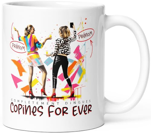 Mug Copine Meilleure Amie Personnalisable Tasse Message Humour Personnalisé Prénom. Idée Cadeau Original Femme Collègue Fille Compagne Fiancée Amitié Anniversaire Noël Céramique 325ml