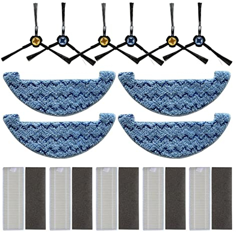 MaGiLL 15 Teile/Satz Mopp Tuch Seite Pinsel Filter Zubehör Set Fit Fit Zaco 501927 A. 9s Fit for Roboter-Wege-Staubsauger-Ersatz-Ersatzteil Ersatzteile und Zubehör für Staubsauger