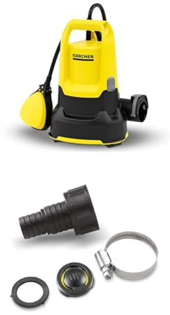 Kärcher SP 9.000 Flat flachsaugende Tauchpumpe, Fördermenge: 9.000 l/h & 6.997-359.0 Anschluss (geeignet fuer Saugschlauch 3/4 Zoll+ 1 Zoll)