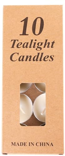 10 candele tealight, 2 ore di combustione, colore arcobaleno, candele non profumate, bianche