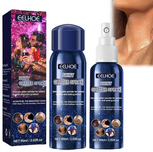 Spray Paillette Corps, Body Maquillage Paillettes, Paillette pour Cheveux et Corps, Body Glitter Spray