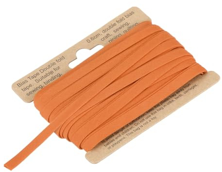 QUARKZMAN 6mm Baumwollköperband Baumwollband Saumband zum Nähen, Säumen, Quilten, Einfassen Handwerk (Orange 10 Yards)