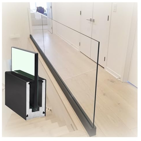 balaustra vetro Morsetto per rubinetto in vetro con fessure, binari per ringhiera in vetro per pannelli in vetro/plastica PVC/legno da 12-20 mm, staffe per parapetti in vetro per terrazza/patio/hotel(