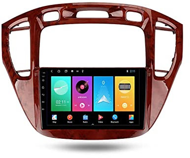 Generico Autoradio Android 10.0 Doppio DIN Radio per Toyota Highlander 2001-2007 Navigazione GPS 9'' Lettore multimediale Ricevitore Video Bluetooth con 4G/5G WiFi SWC DSP USB Carplay