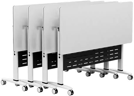 4PCS Konferenztisch Klappbare Konferenztische Auf Rollen, Klappbarer Besprechungstisch, Schreibtisch Klappbar Mit Rollen, Klappbarer Schulungstisch, Modularer Seminartisch Für Büro Konferenzräume(120*