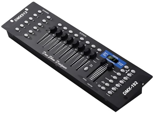 192-K Dmx512 Beleuchtungskonsole mit Fadern, digitaler Display-Mixer für LED-Par und bewegliche Scheinwerfer, Aluminium-Konstruktion, DJ-Bühnenausrüstung