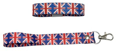 Set of UK flag elastic Wrist band wristband/Key tag gift union jack Great Britain united kingdom