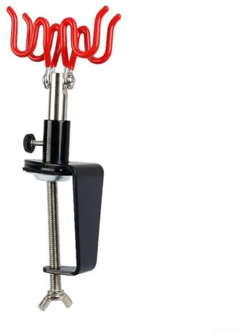 Eawfgtuw Airbrush-Halter Ständer zum Anklemmen für 2 Bürsten, schwenkbar, verstellbare Metallhalterung, Werkzeug, kompatibel mit Schwerkraftzufuhr, Siphon-Fed Trigger Airbrushs