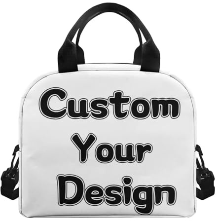 Yexignaon Lonchera térmica personalizada para niños para comida caliente, personalizable, con nombre de imagen, texto, bolsa térmica con correa extraíble para escuela, viajes, playa, picnic