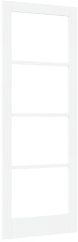 vidaXL Puerta Interior con Cristal 'Orkdal'Blanca 78 x 211cm Panel Moderno de Pino Macizo y MDF para Uso Interior. Ideal para la Sala de Estar, Dormitorio, Cocina y Partition Rectangular de Madera C