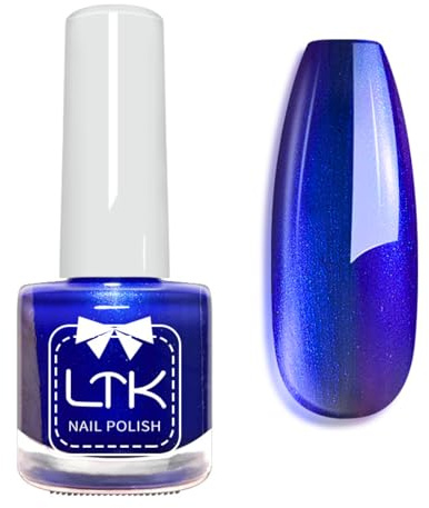 Pearl Nail Polish,Blue Nail Varnish Aurora Iridescent Shimmer Blue Mermaid Nail Drawing,Summer Glitter Quick Drying Nail Polish No Need Baking & Easy to Apply For Home Manicure Nail Art
