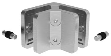 Eck-Glashalter Glas Edelstahl Verbinder 90 Grad V4A Glas 6-12,76 mm Glasverbinder eckig Geländer Glasplatte Verbindung Halter Glashalterung Pfosten Glasgeländer Scheibenhalterung Halter für Glas