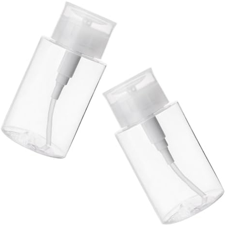 Veemoon 2pcs 300ml Pet Cosmetic Lotion Pump Bottles Refillable Travel Storage Containers for Makeup Remover Micellar Water and Toner