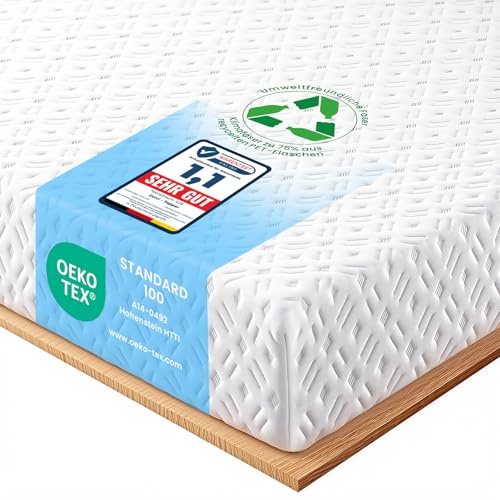 Topper 140x200cm, 8cm Höhe H4/H5 Doppel-Härtegrad Matratzentopper, Öko-TEX Zertifiziert mit weicher Gel Memory Atmungsaktiv und Waschbar, rutschfest für Boxspringbett und Schlafsofa