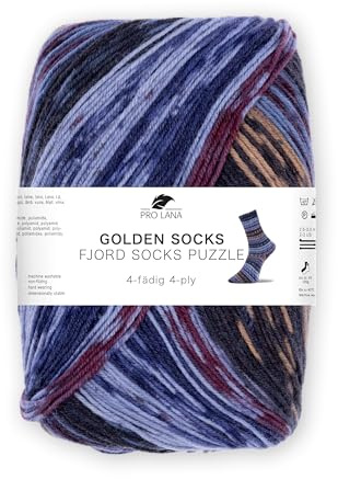 Pro Lana Fjord Socks Puzzle – 100g Sockenwolle mit Farbverlauf, 420m, Strickgarn für Socken, Mützen & Schals (88 | blau/grau)