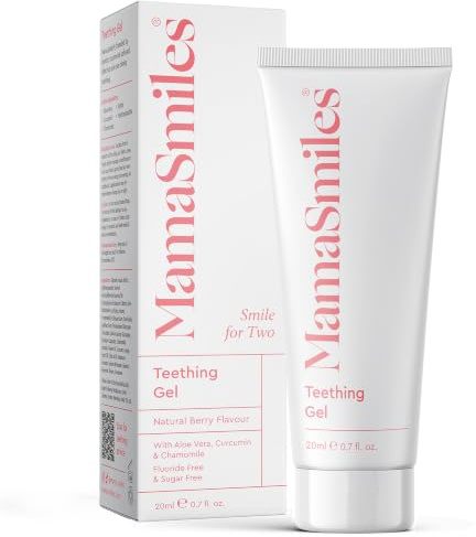 MamaSmiles Baby Teething Gel, Dentist Formulated, Benzocaine Free, 20ml | Fluoride & SLS-free, with Aloe Vera, Chamomile and Hydroxyapatite, Berry flavour, Made in Britain.