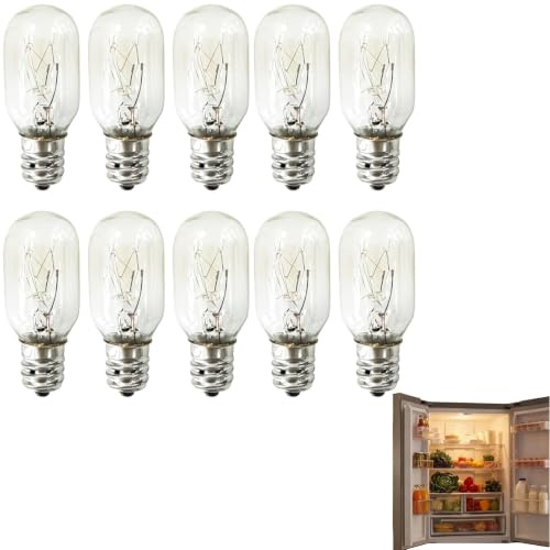 Pack de 10 Bombillas E14 15W para Lámparas de Sal, Hornos y Electrodomésticos - Bombillas Tubulares Regulables E14 SES T22 Resistentes a Altas Temperaturas (300°) con Tornillo Edison Pequeño