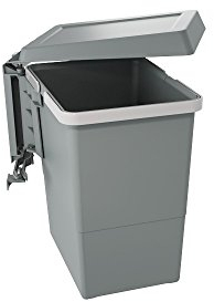 ELLETIPI PBN asg34 Ligne Swing 2.0 Poubelle Automatique de Porte en Plastique Grande Capacité 18 litres, Nylon, Gris foncé