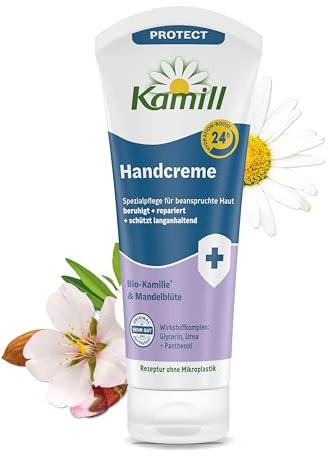Kamill Protect Crème pour les mains et les ongles 100 ml – Pour les mains sollicitées en hiver, hydratante et apaisante, à la camomille bio et à la fleur d'amande